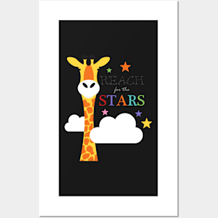 Reach for the stars giraffe Posters and Art